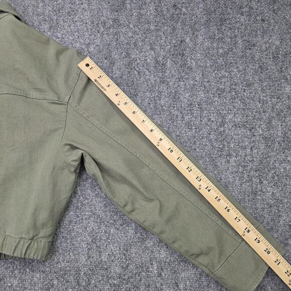 Abercrombie Fitch Jacket Womens XS Green Cropped Utility Snap Front Lined Preppy - Picture 8 of 16